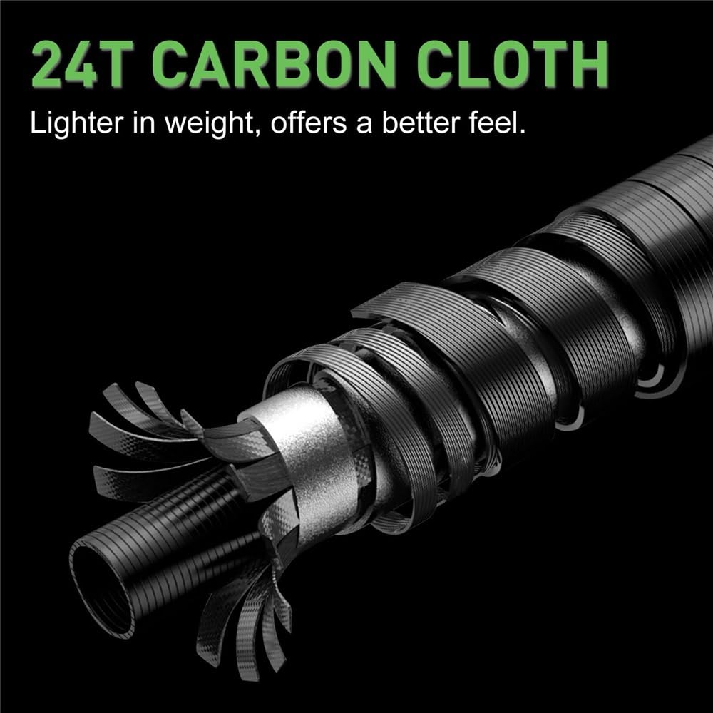 Wędki, Wędka spinningowa 24T Carbon 2,1 m/2,4,7 m 6-sekcyjna, lekka
