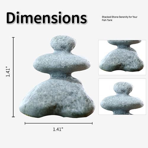Vista 4 de Mini decoración de piedra zen apilada de 3 piedras, estatuas de rocas hechas a mano, decoración de jardín japonés, decoración de acuario de pecera