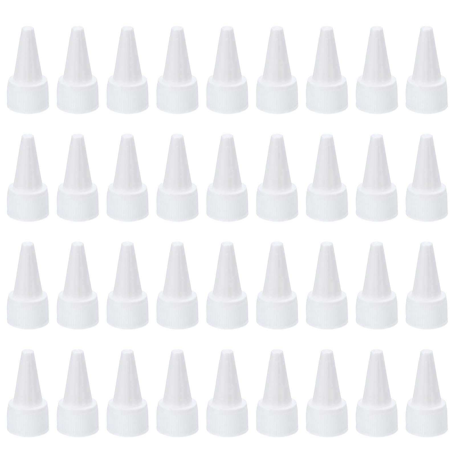 PATIKIL Tappi Bottiglia a Spirale 18/410, 36 Pezzi Tappi Ricambio in Plastica a Bordo Scanalato con Guarnizione in Schiuma Bottiglie Vernice e Colla, Bianco
