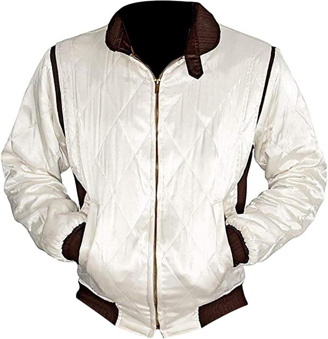 Mens Motorcycle Driver Gosling Scorpio Logo Bomber Satin Jacket