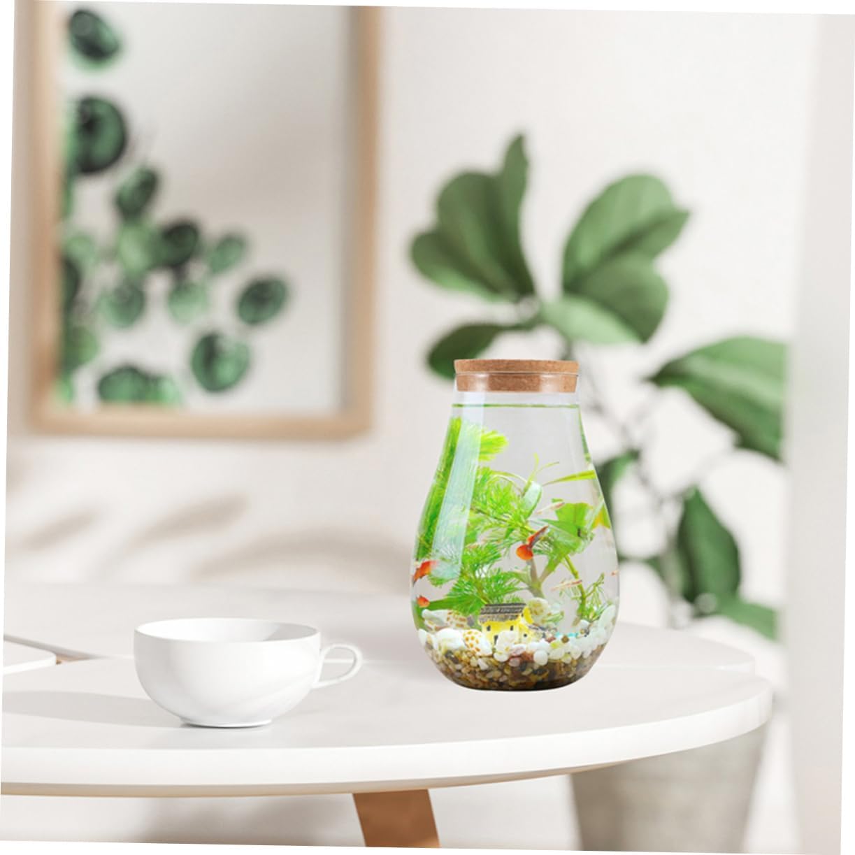 Yardwe 2Pcs Transparent Micro Landscape Bottle Vase for Plants Decorative Terrarium Container for Home Office Garden and Balcony Decor