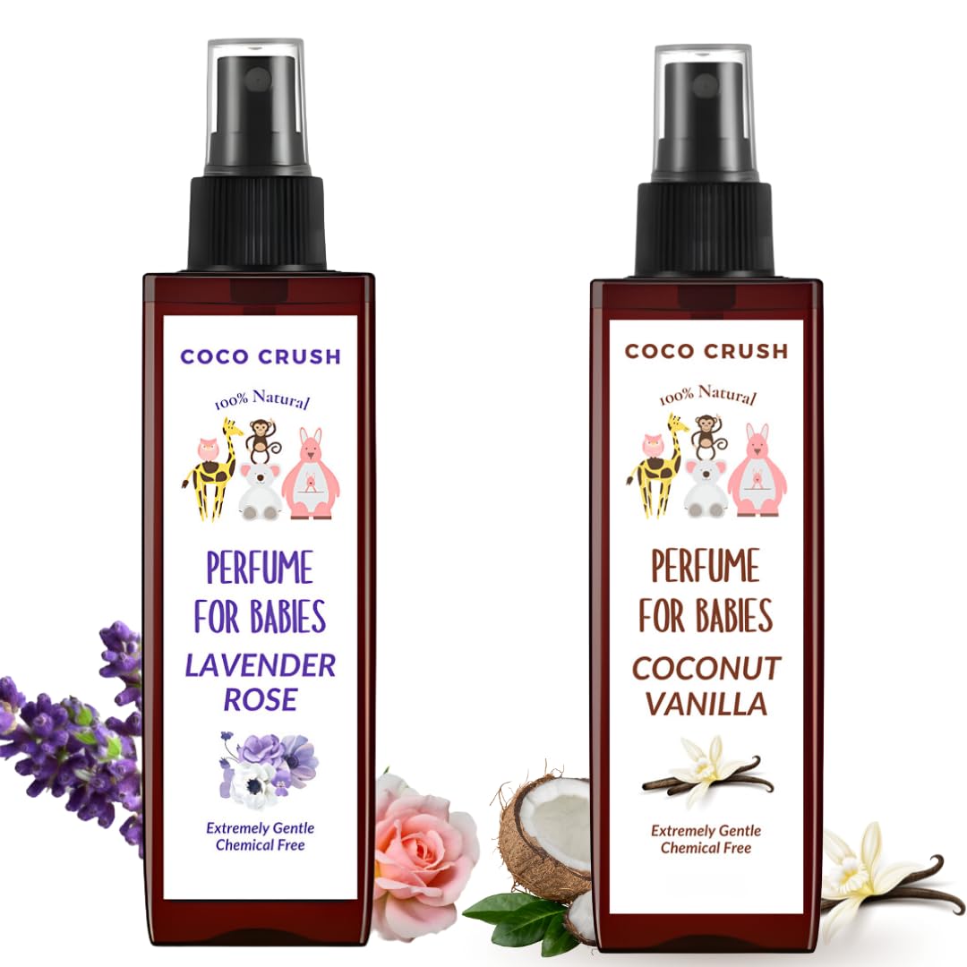 Coco Crush 100% Natural Baby Perfume Duo | Coconut Vanilla + Rose Lavender | Gentle, Alcohol-Free, Unisex Fragrance for Babies | Mild & Safe | Dermatologically Tested (Pack of 2) (100ml (2 * 50ml))-image-20