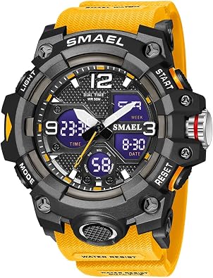SMAEL Top Luxury Watches Men Military Watch Digital Waterproof Sports Dual Dispaly Quartz Wristwatch Male Clock