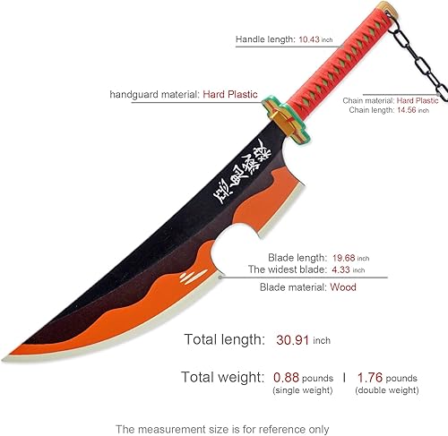 Miniatura 2 de Zisu Two Tengen Swords, About 31 inches, Hashira Pillars & Tengen Uzui Sword Katana for Cosplay Purpose, Anime Sword with Original Texture