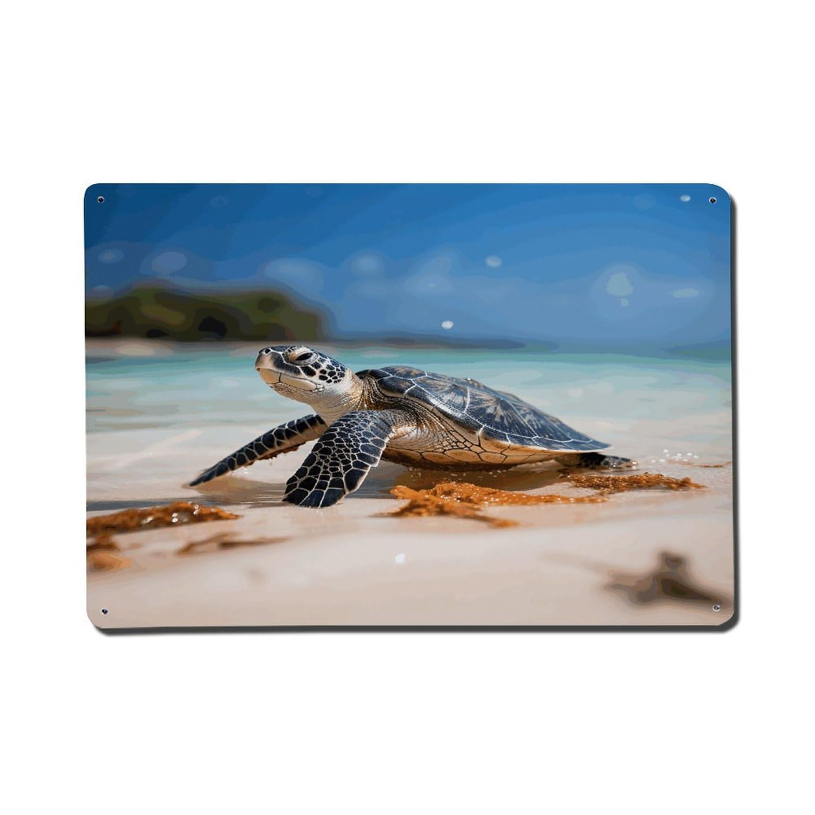 Adfgyerh Style Sea Turtle On The Beach Metal Signs Funny, Aluminum Tin Sign Indoor Outdoor Decor, Vintage Signs For Home Office Kitchen Bar Cafe Garden Farmhouse Wall Decor