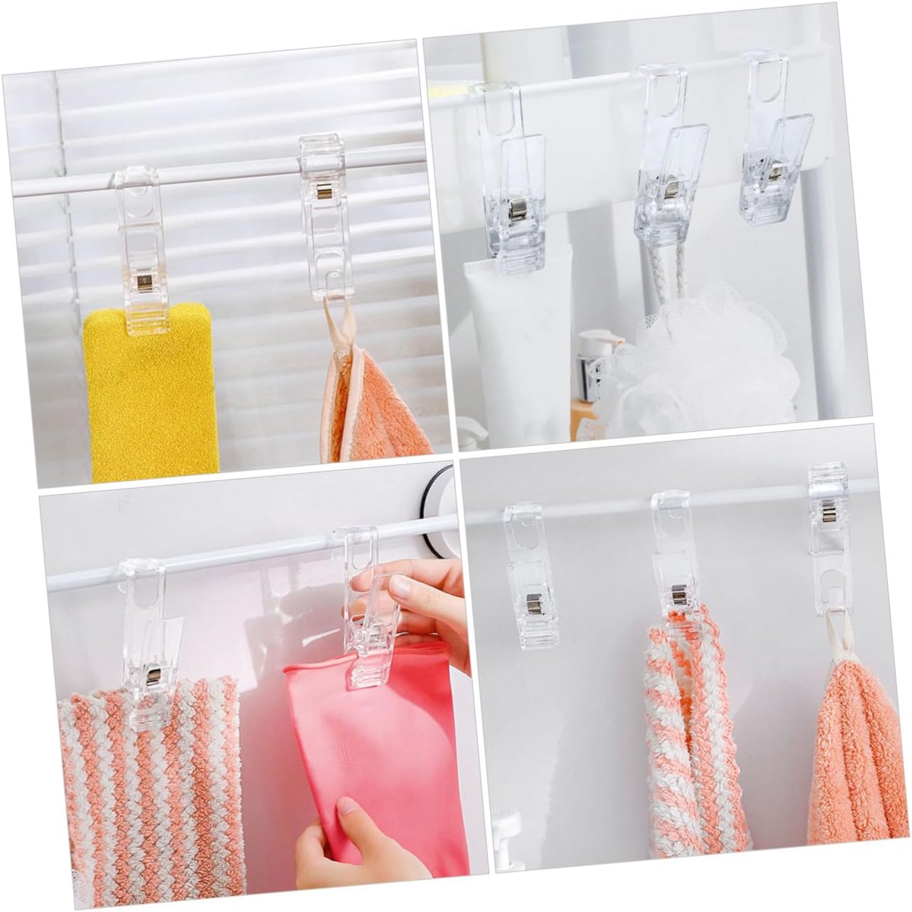 5sets 8pcs Transparent Clothes Pins Clips for Hangers Rustproof Clothing Drying Clips for Pants Skirts Accessories Strong Grip Design for Secure Hanging 8pcs*5