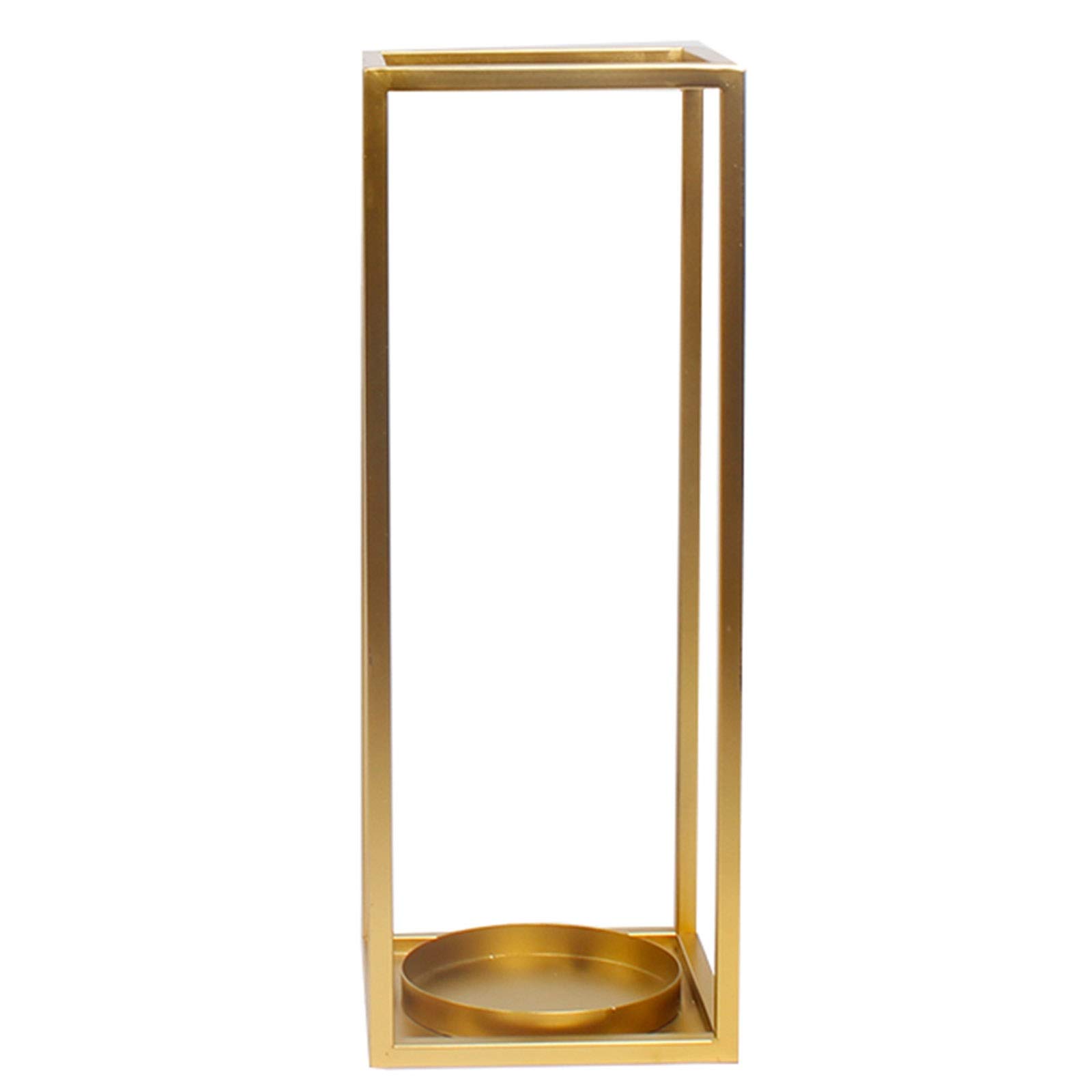 HYLYGFH Metal Umbrella Stand Holder with Drip Tray and Hook Hollow Umbrella Basket for Corridor Entrance Gold and Black Finish
