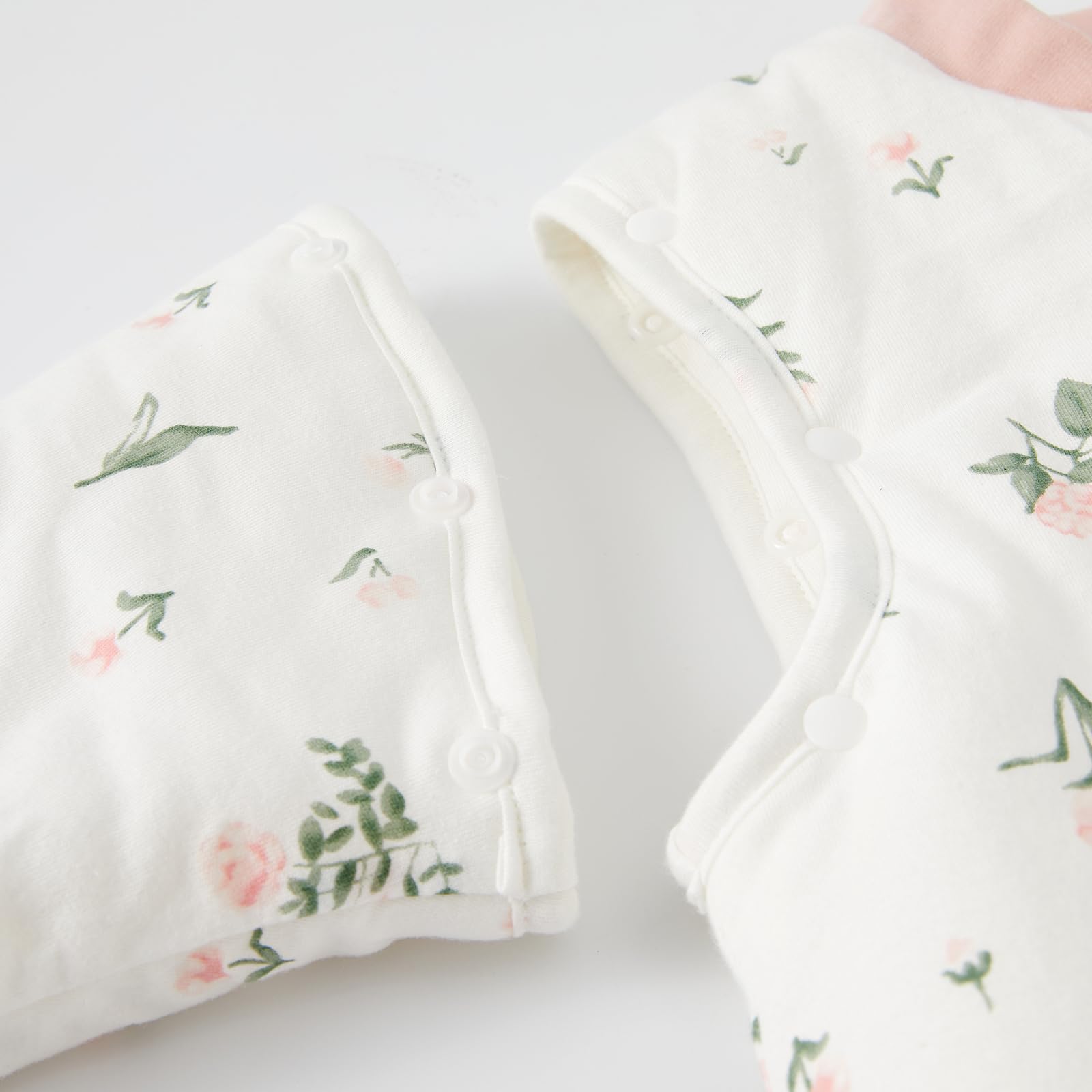 Duomiaomiao Sacco nanna 3.5Tog per bebè, Sacco 100% cotone per bebè invernale, Ragazze neonate, Sacco nanna per bambini maschi, Caldo per neonati e bambini piccoli(Fiori Rosa/100)