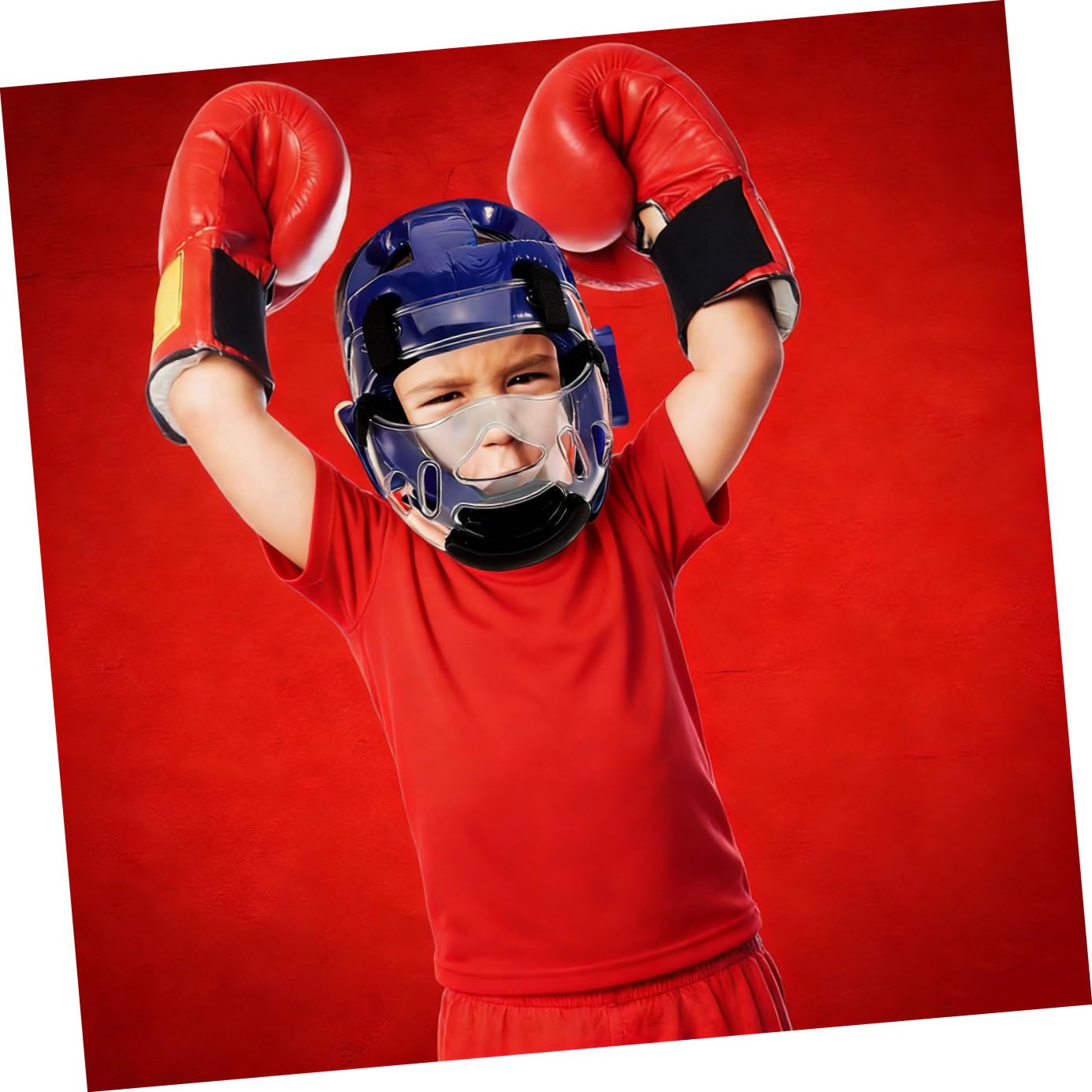 YARNOW Casco Taekwondo Regolabile con Visiera Protettiva per Sparring Karate Kickboxing Allenamento Sicuro e Traspirante Protezione Comfort per Ragazzi e Ragazze