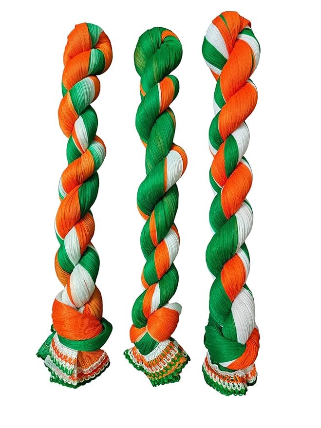 Tricolour Blend Dupatta for Women, Girls Unisex Lightweight, Orange White Green, for Kurti, Suit and Ethnic Wear, Independence Day Special-picture-38