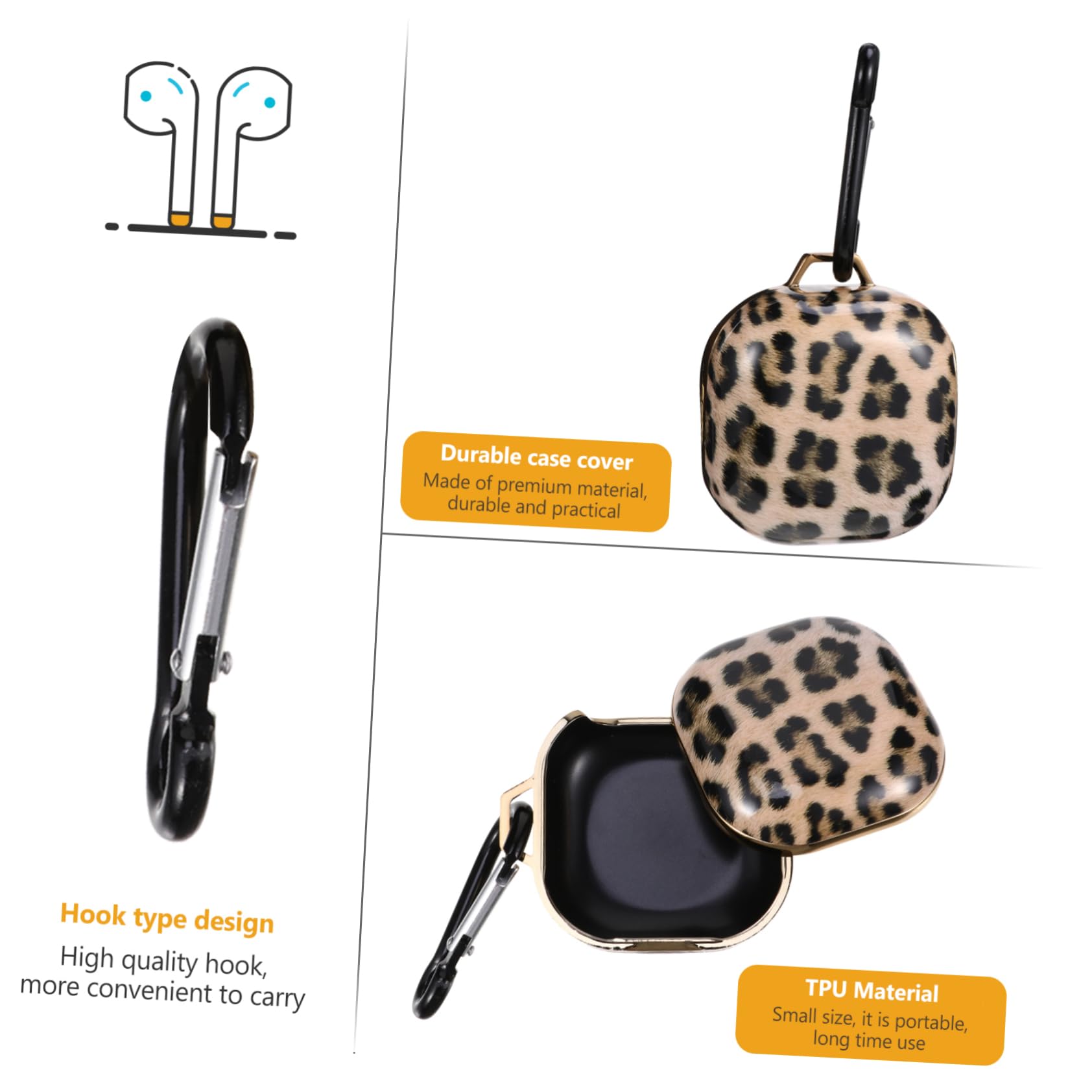 DOITOOL Estuche Portátil Ligero para Auriculares con Estampado De Leopardo De 2 Piezas para Transmisión En