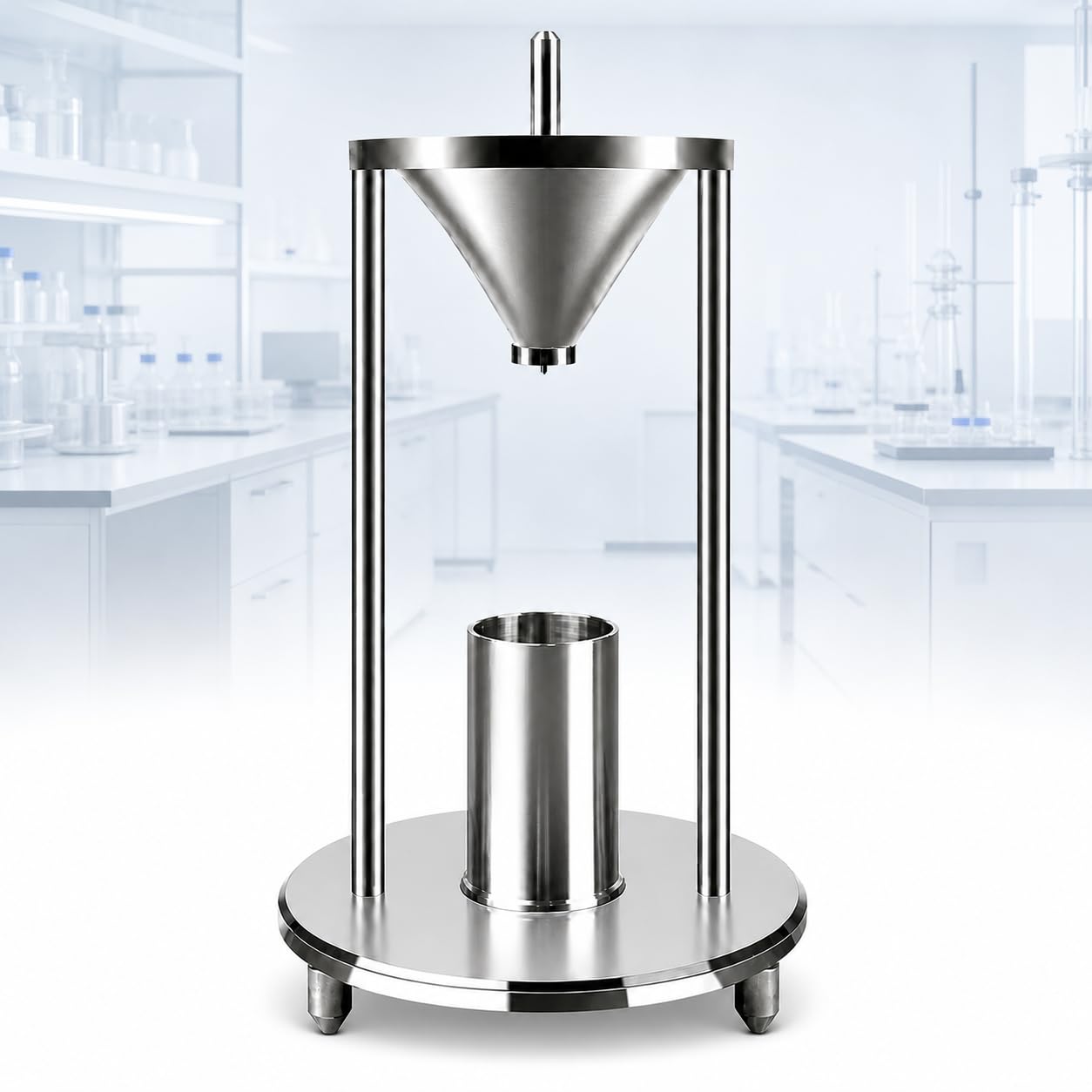 TsoLay Natural Stacking Density Meter, Powder Flowability Tester With Outlet Diameter 12.7mm, 60 °± 0.5 ° Funnel Taper, 100ML Measuring Cup Volume for Laboratory Metal and Ceramic Powder