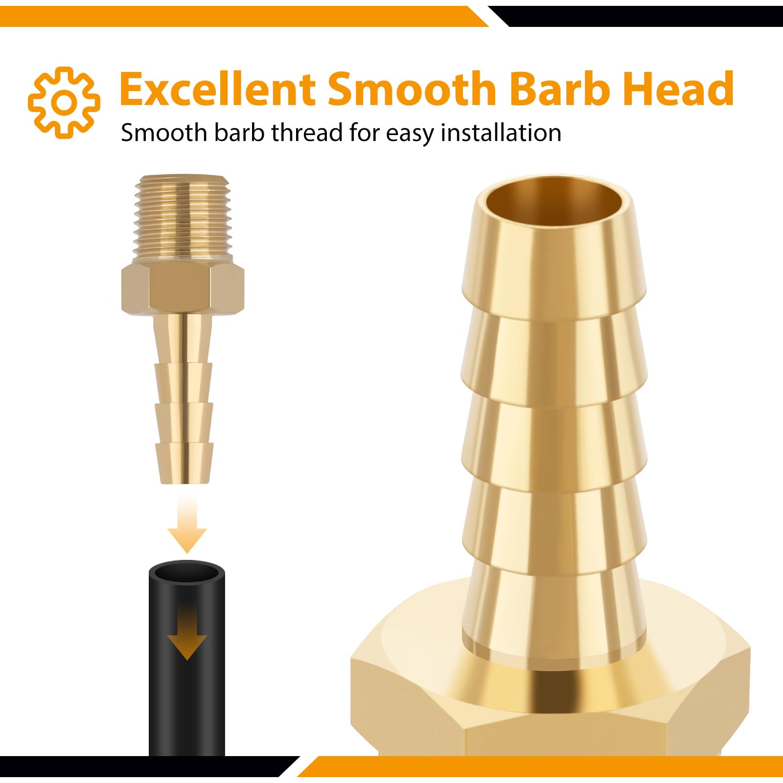Snapklik.com : 4pcs Brass Hose Barb Fittings 3/16
