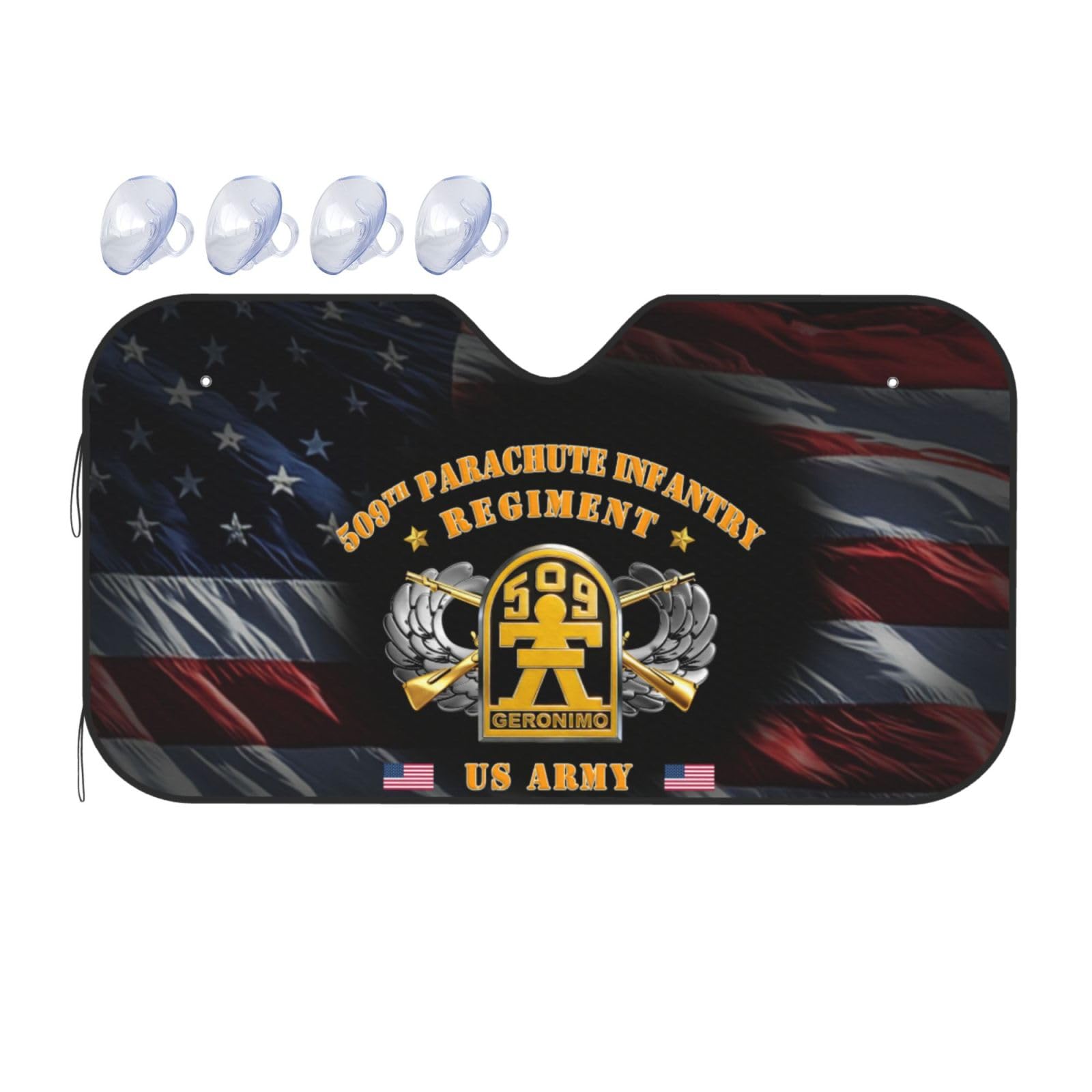 Couverture pare-brise avant 509E Régiment d'Infanterie Parachutiste pare-soleil pliable auto pour SUV - 2