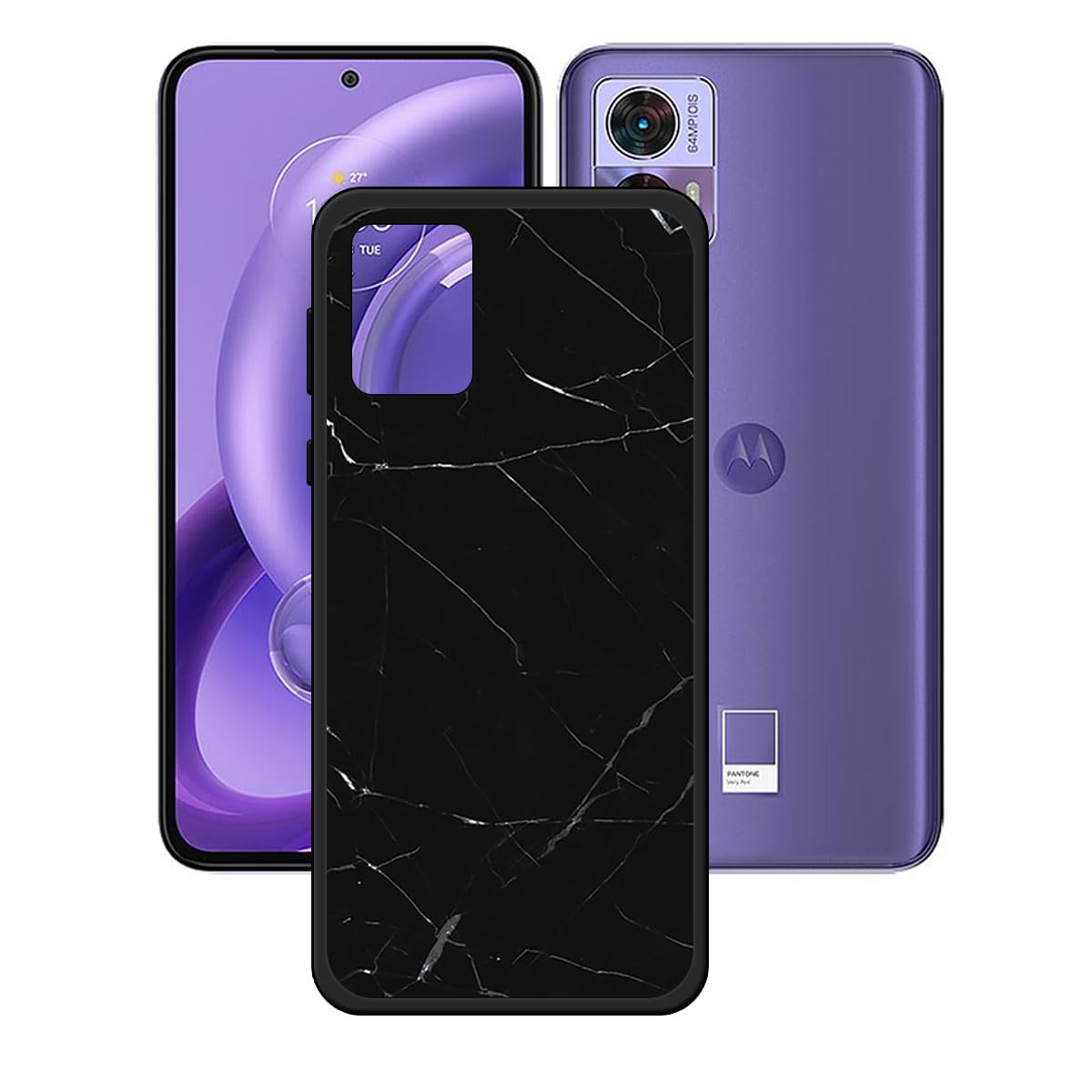 Handyhülle Für Motorola Moto Edge 40 Neo – TPU, Schlank, Mit Löwen-Muster, Schwarz
