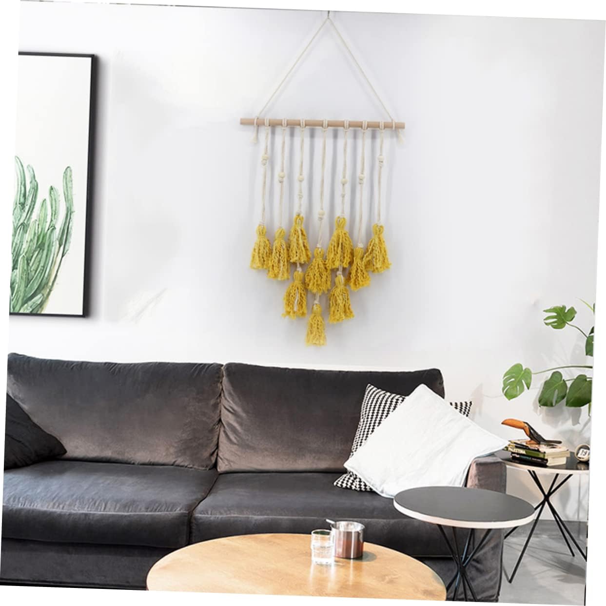 Handmade Tassel Wall Hanging Dream Catcher Ornament Yellow Creative Indoor Decor for Home and Window Loved Ones