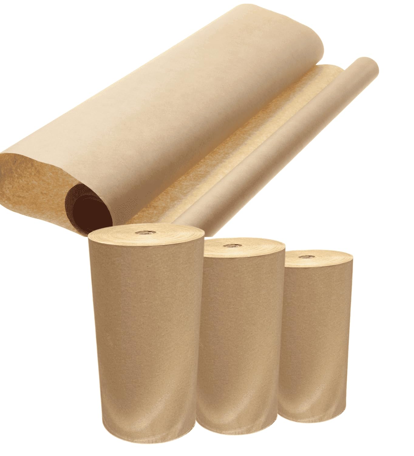Rollo de Papel Kraft Natural Marrón. Tamaños 100-300 mts largo en 30, 60, 90 o 105 cm. (60 cm x 100 Metros)