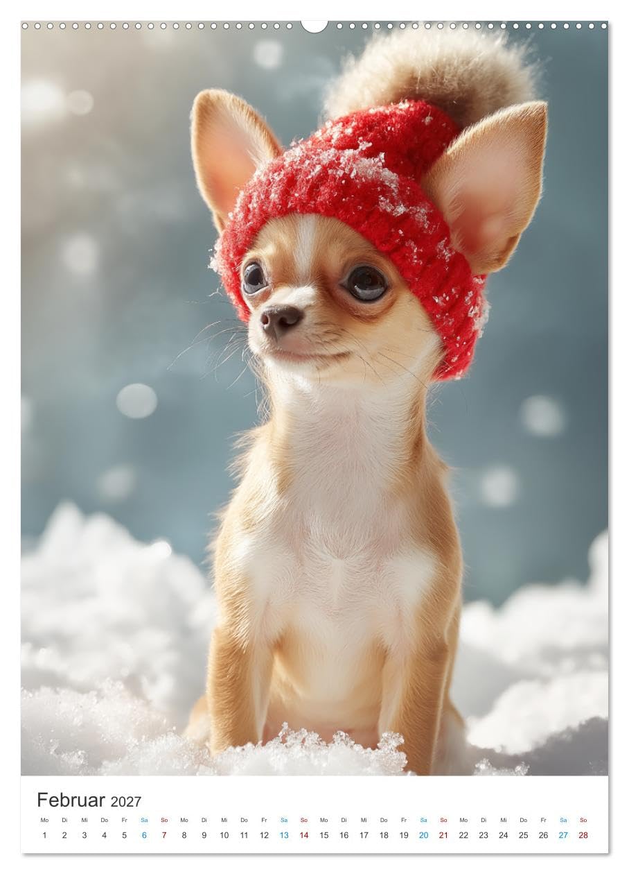 Kleine Pfoten, großes Glück (Wandkalender 2027 DIN A2 hoch), CALVENDO Monatskalender: Dieser Chihuahua-Kalender zeigt die süßesten Fellnasen in ... herzerwärmenden Momenten. (CALVENDO Tiere)