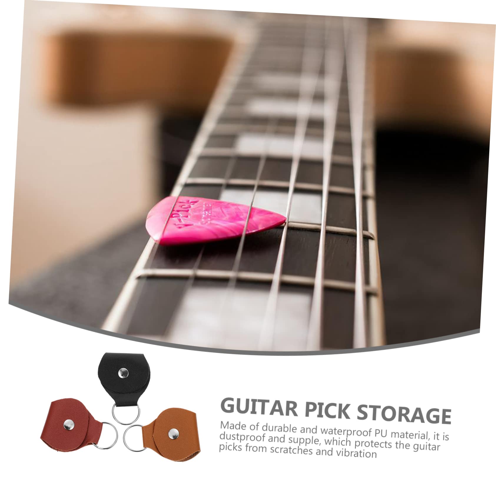 SUPVOX 3sets Convenient Guitar Picks Bag Sturdy Alloy Guitar Pick Holder Shaped Holder for Plectrums Storage 9pcs*3