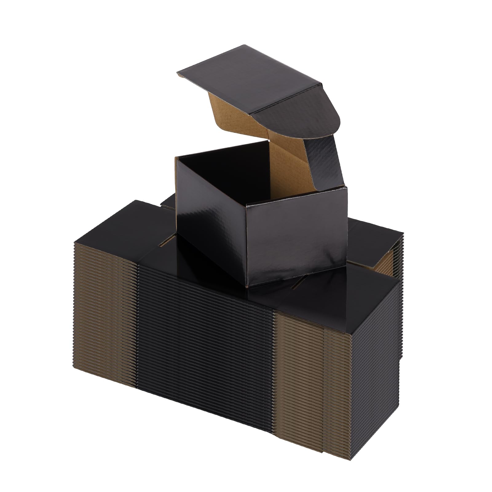Photo 1 of Hoikwo 40 Pack 6x4x3 Shipping Boxes for Small Business, Black Packaging Cardboard Boxes, Moving Mailing Packing Box