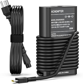 65W USB-C Laptop Charger and 3ft 3 Prong IEC C5 Power Cord Bundle