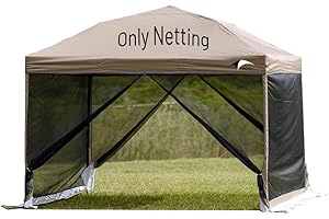 10x10 Canopy Tent Mosquito Netting with Mesh Sidewalls