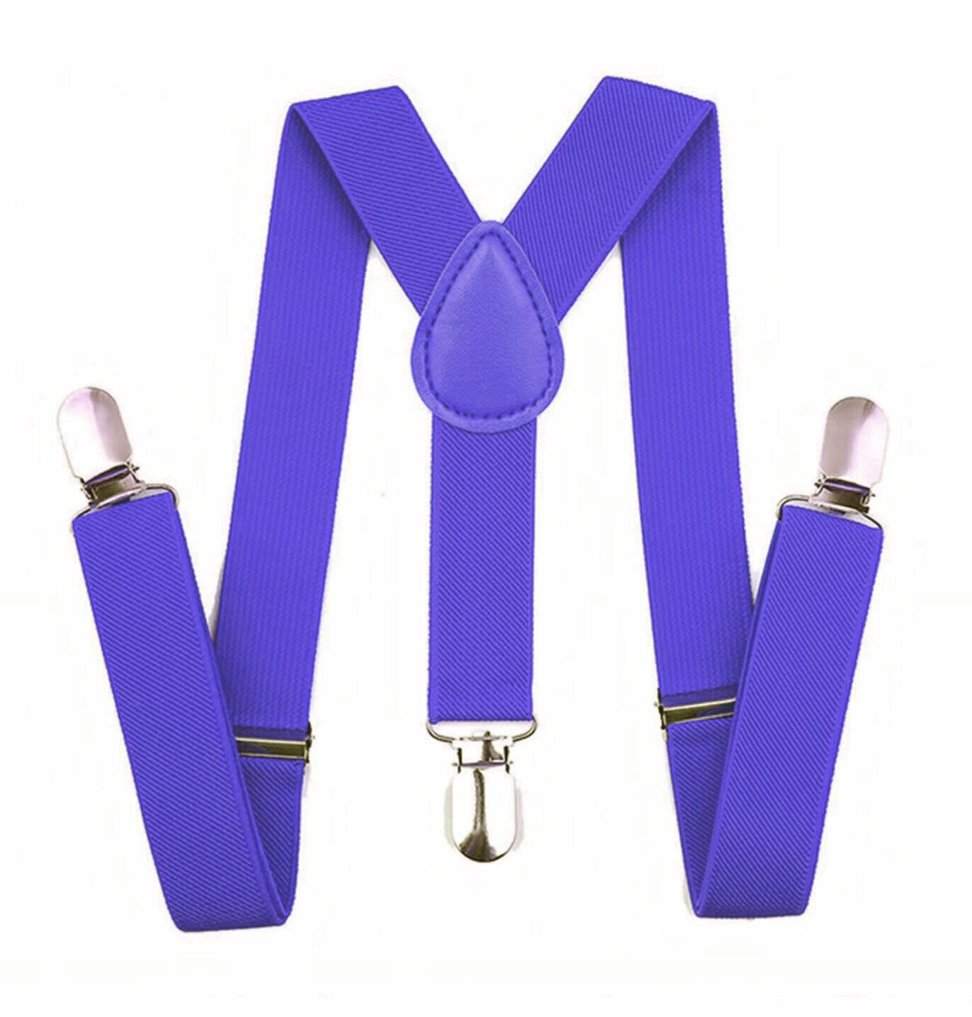 Golden Beads Men's Blue Adjustable Y Shape Braces/Suspenders Wo Unisex Trouser Elastic Y-Back Suspenders Clipon (Blue)