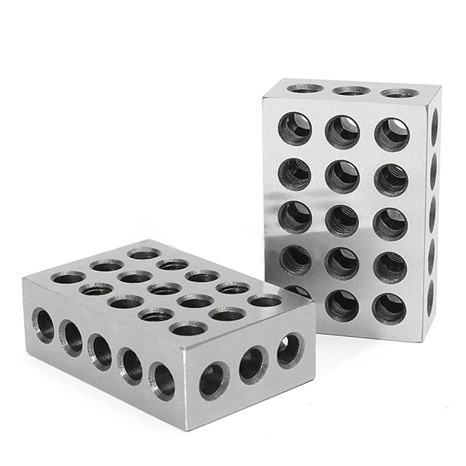 Zestaw płytek wzorcowych 2 szt. Stal hartowana 1-2-3 quot;Bloki 0,0001" Precyzyjnie dopasowany ślusarz 123 Frezarka 23 Otwory Grubość bloku 25-50-75mm z maksymalną wytrzymałością(1-2-3 inch)