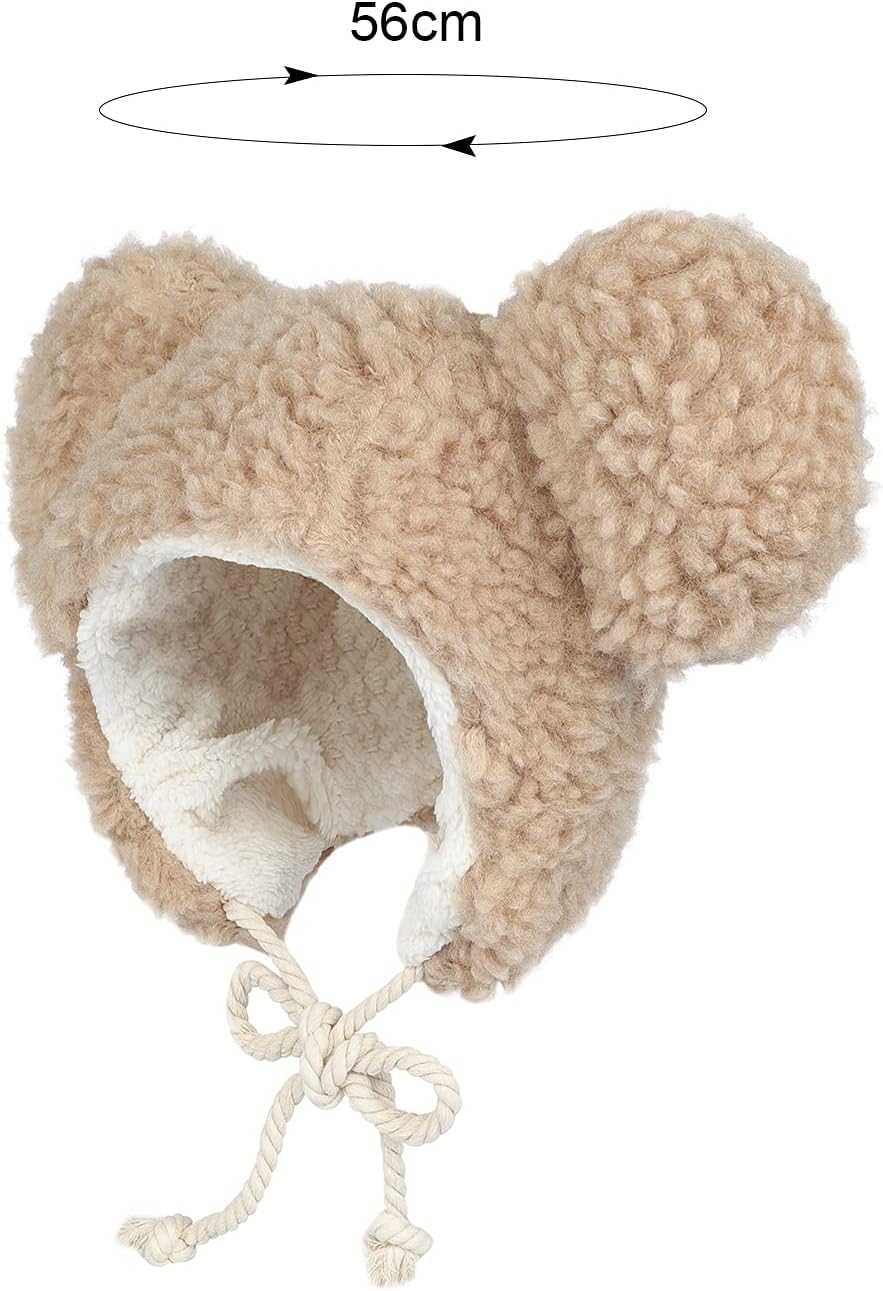 Cute Plush Faux Fur Animal Critter Hat Cap with Ear Flaps Fuzzy Bear Hat Soft Warm Winter Hats Beanie for Adults Women Girls - Image 7