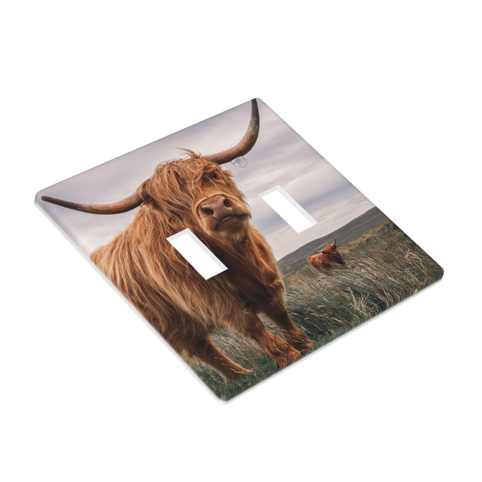 Highland Cow Bathtub Light Switch Cover Plate | Decorative Double Or 3-Gang Toggle Wall Plate For Bathroom, Kitchen