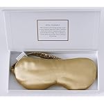 ZIMASILK Adjustable 100% 22 Momme Mulberry Silk Sleep Mask for Sleeping, Filled with Premium Mulberry Silk, Softest & Breathable Eye Sleeping Mask (Golden)