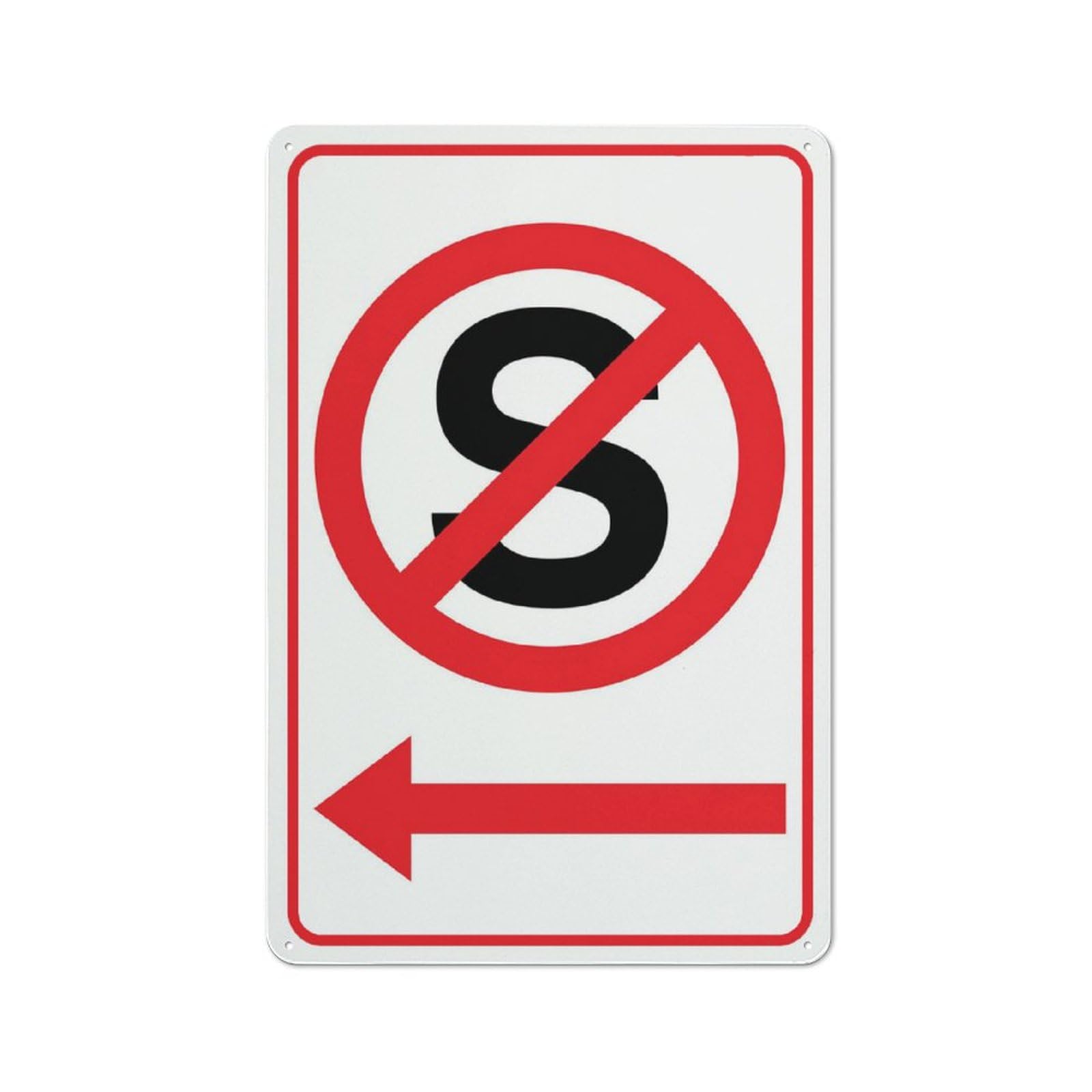 No Standing Left Arrow Sign 8X12 Inch Rust Free Aluminum Easy To Read & Sturdy Keep Out Outdoor Metal Signs For Home Farm Yard