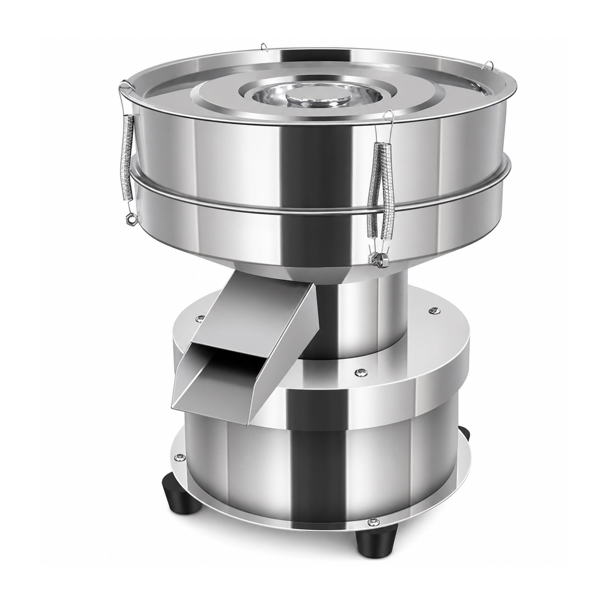 Tamiz Vibratorio Eléctrico, Criba de Polvo de Acero Inoxidable de 300 Mm | Acero Inoxidable 304, Cribado de Harina y Granos, Motor de 50 W, 1350 Vibraciones/min(60mesh,15cm)