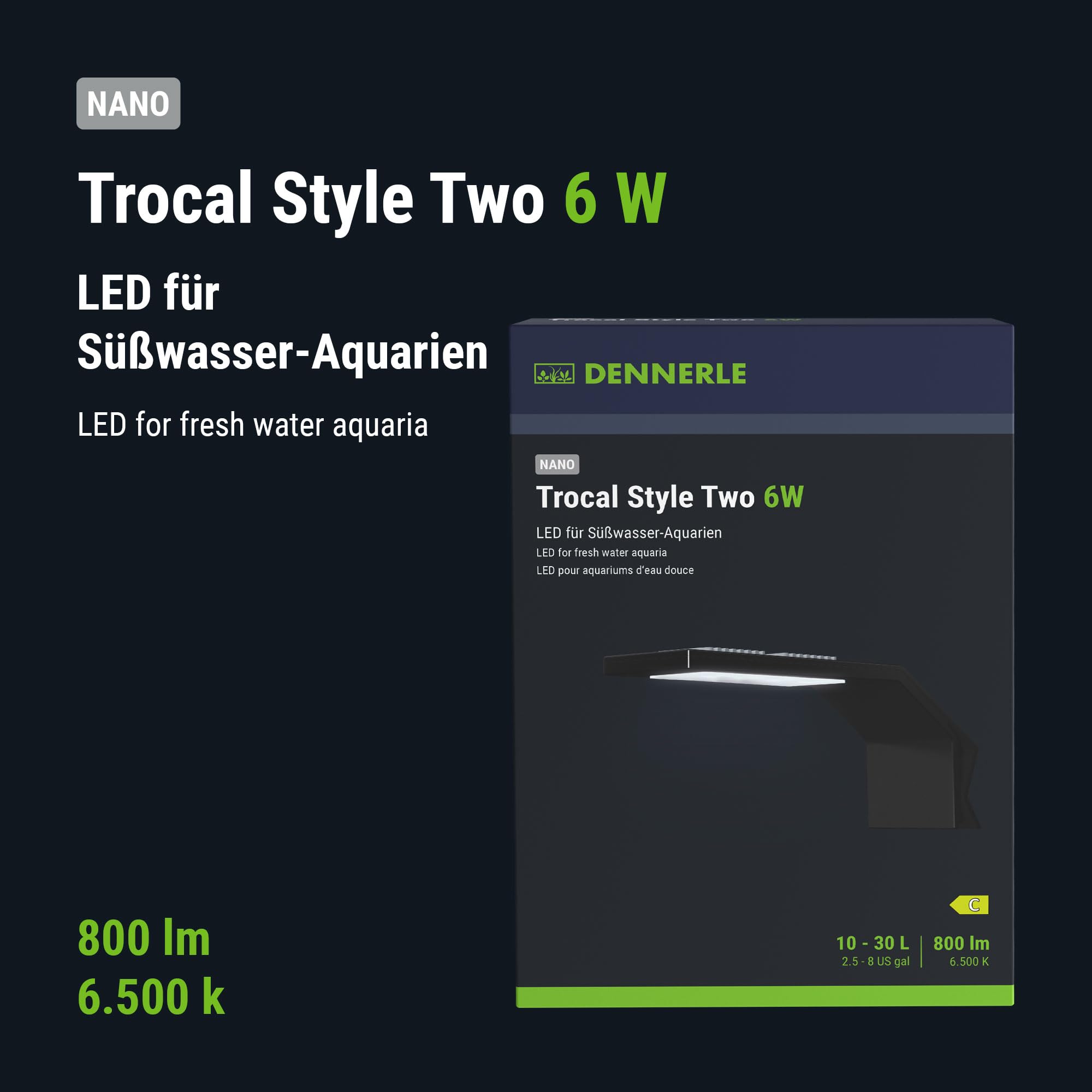 Dennerle Trocal Style Two, 6 Watt - LED Beleuchtung für Nano Süßwasser Aquarien
