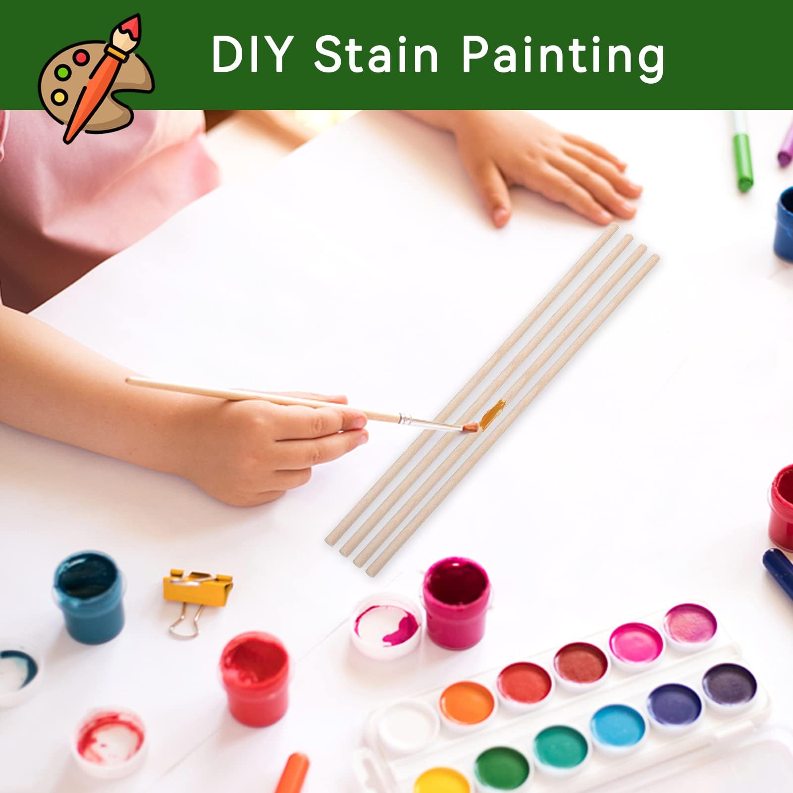 Lot De 100 Tiges De Cheville En Bois Naturel Brut - Beaux-Arts Et Loisirs Créatifs