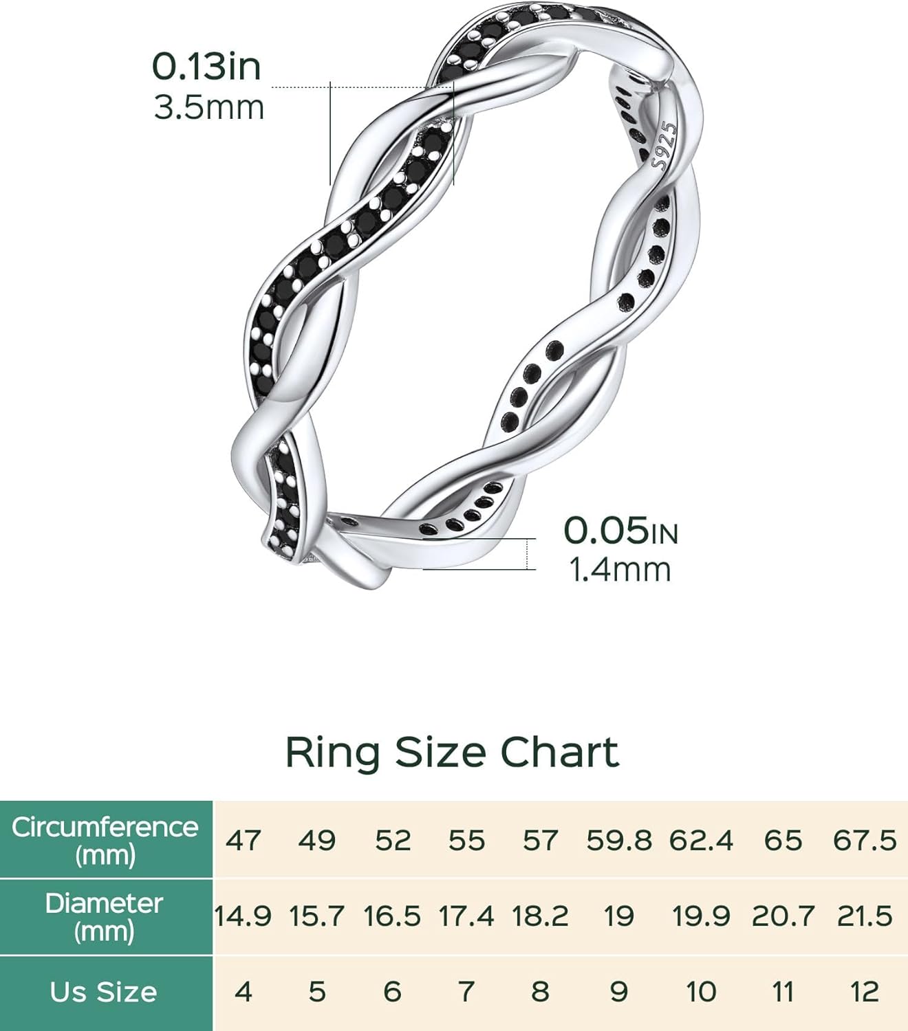 ChicSilver 925 Sterling Silver Love Knot Promise Ring High Polish Comfort Fit Band Ring Size 4-12