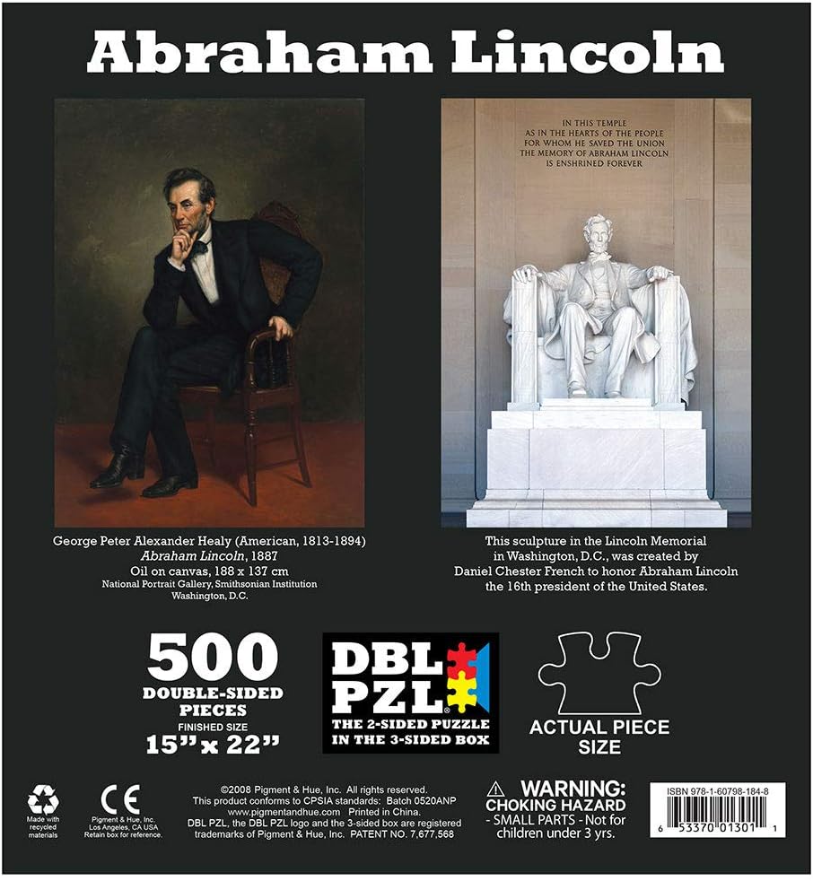 500 Piece Double-Sided Jigsaw Puzzle (Abraham Lincoln)