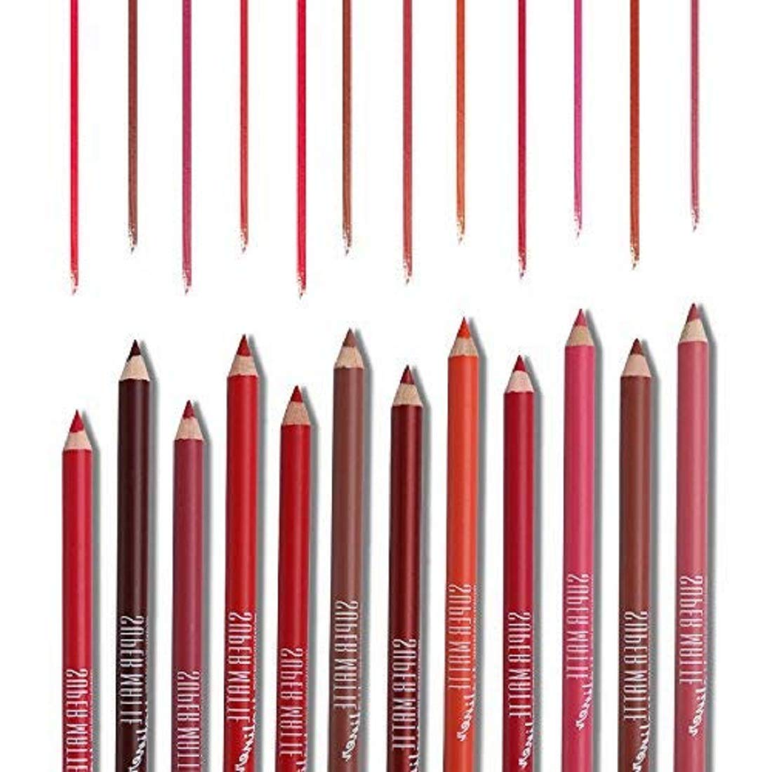 Aadav Waterproof Professional Matte Super Matte Lip Liner Pencil - Set of 12 - Image 4 thumbnail