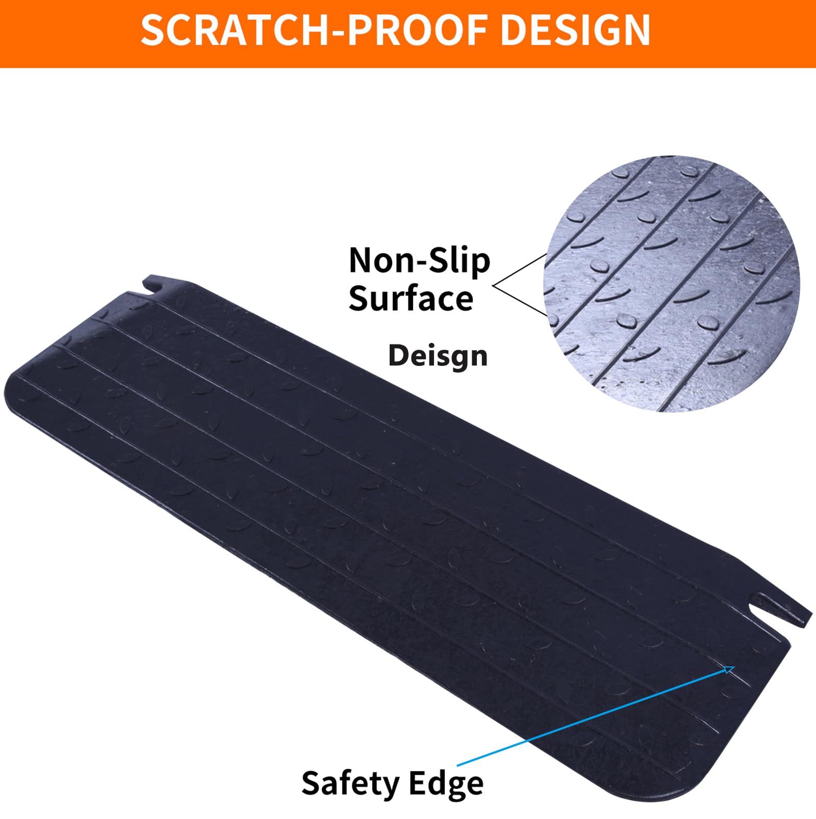Snapklik.com : BESEA 2.5 Inch Rise Rubber Threshold Ramp Anti-Slip ...