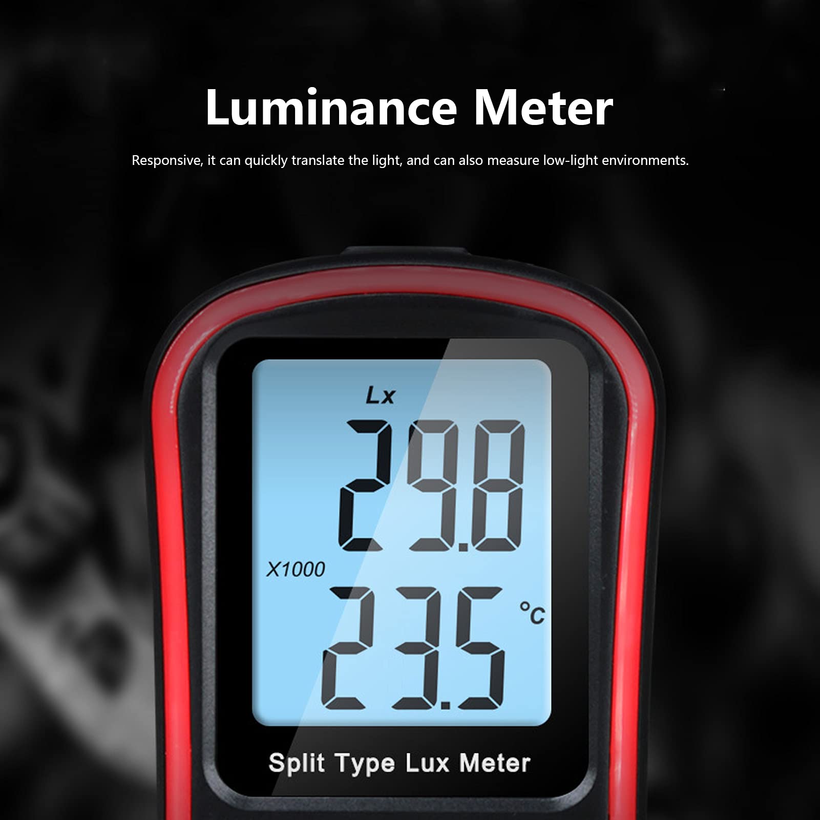 FLEXMAN Digitales Beleuchtungsstärkemessgerät, 0~200000Lux/0~20000Fc Handlichtmessgerät, Industrielles Multifunktions Lux Messgerät mit LCD Hintergrundbeleuchtungsanzeige