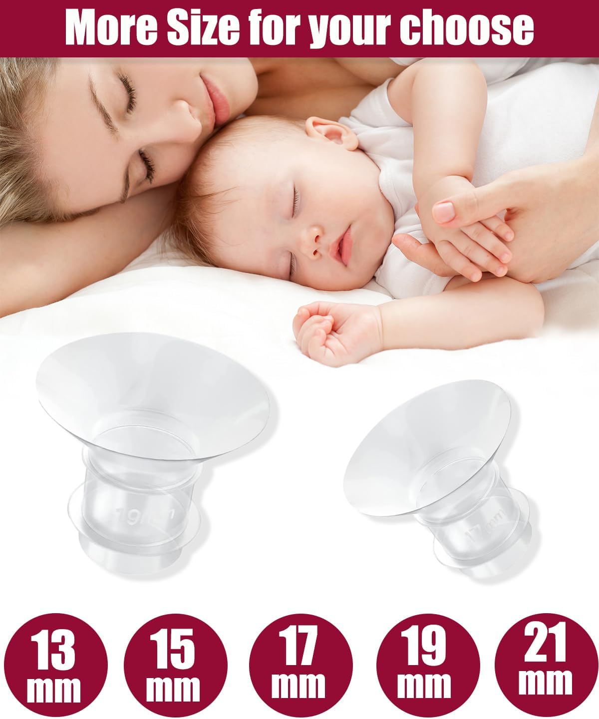 IVARONAL 10pcs Flange Inserts 5size&2Pcs Duckbill Valves & 2 Pcs Silicone Diaphragm Compatible with Momcozy Wearable Breast Pump S12 Pro/S9 Pro/S12/S9