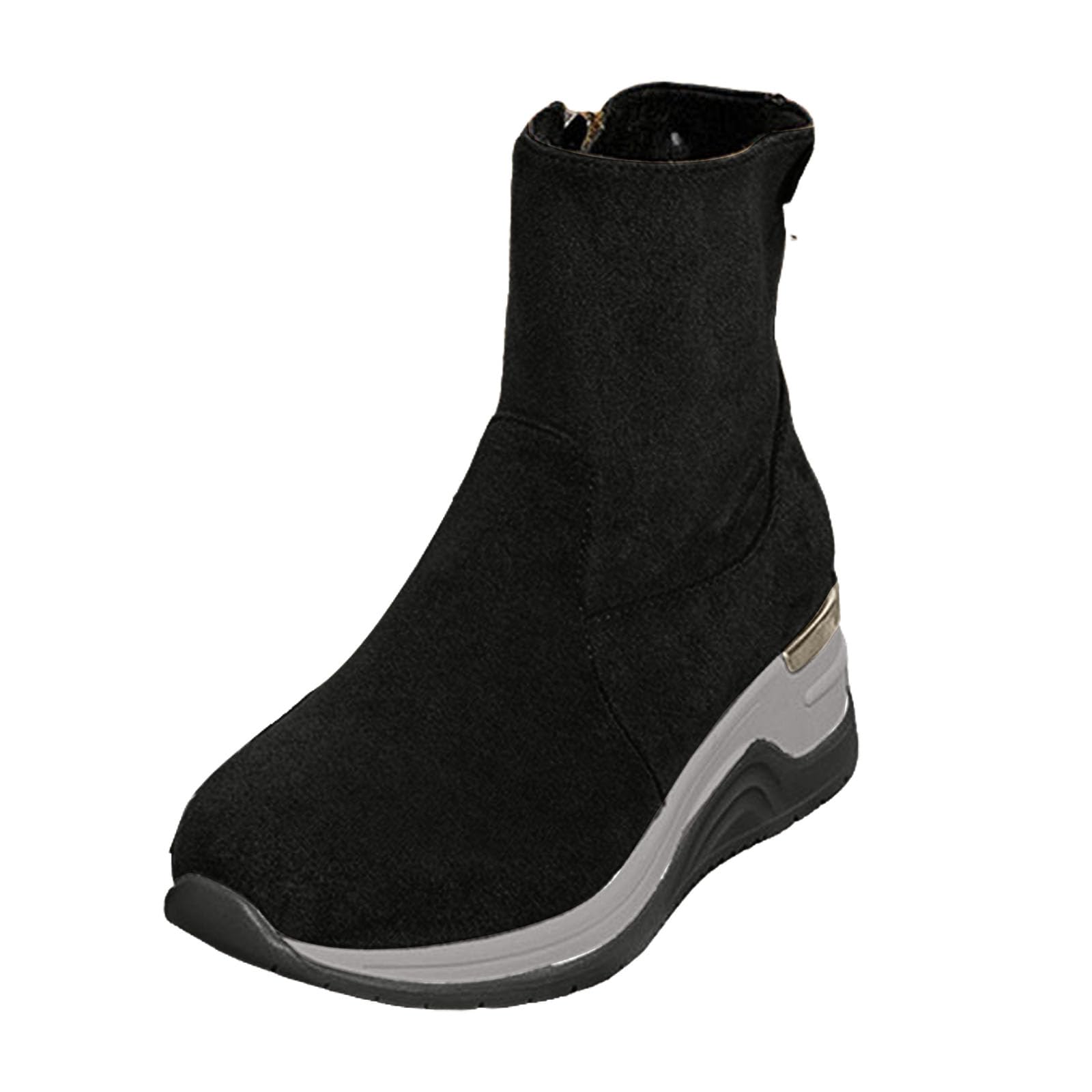 Plus Size Womens Winter Wedge Boots Fashionable Casual Footwear