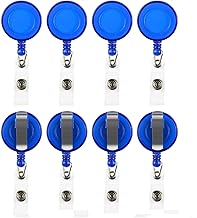 JSMSH Round Shaped Retractable Yo-Yo Key Ring for ID Card Holder (Pack of 15, Blue)
