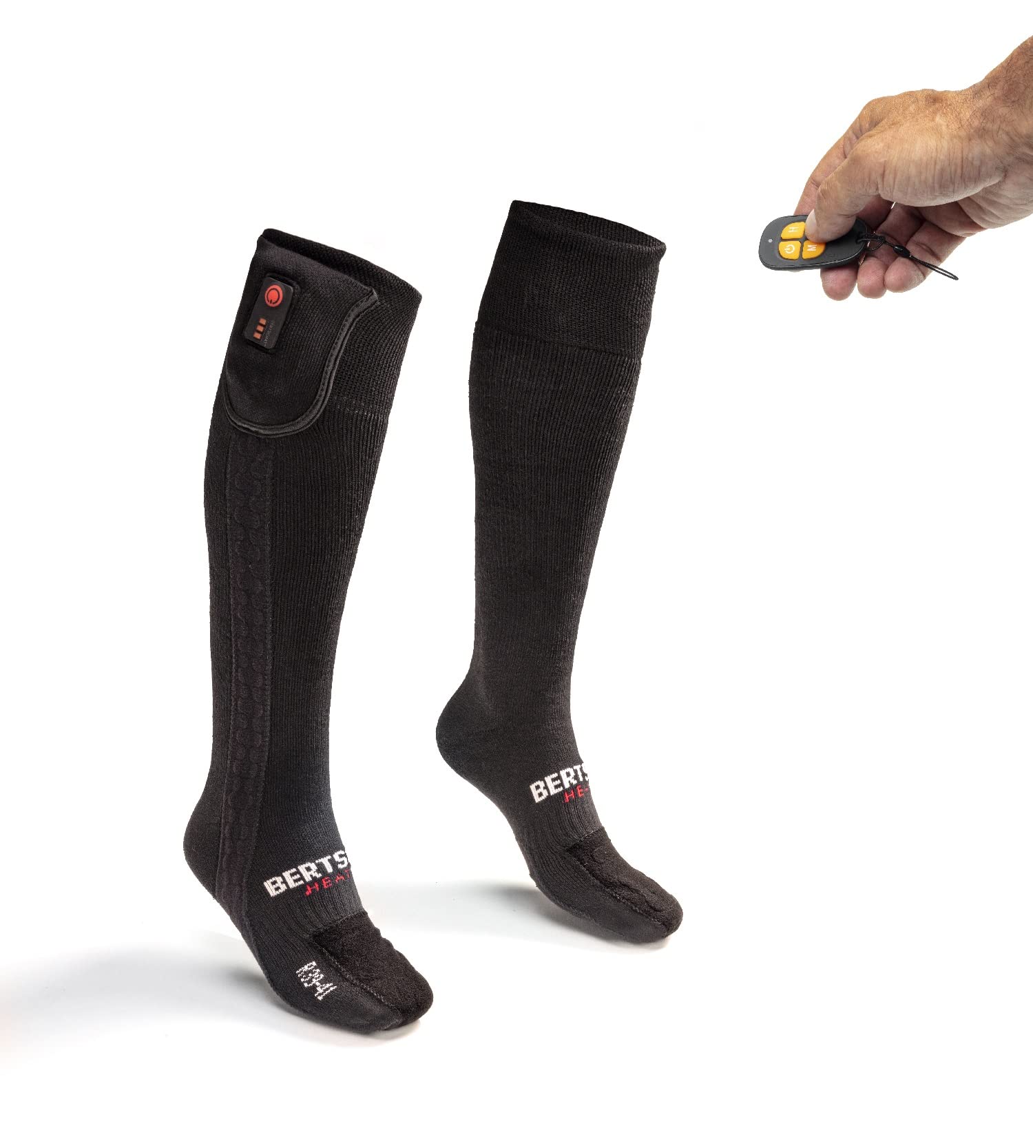 BERTSCHAT Beheizte Socken Long Edition Elite – Unisex | USB-aufladbar & Fernbedienung | 3 Heizstufen & 10 Std. Wärme | Für Ski, Outdoor & Raynaud