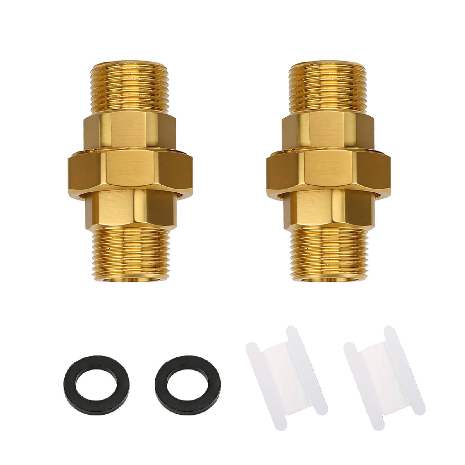 2 Stück Messing Verschraubung 3/4 Zoll, Verschraubung Konischdichtend, 3/4" AG/AG Messing Gewindefitting, DN20 Rohrverschraubung Gewindefitting (Außengewinde x Außengewinde, 3/4")