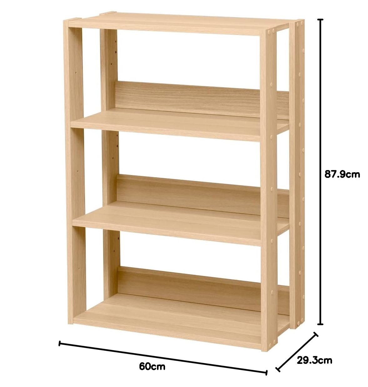 Iris Ohyama, Librería, Estantería en 4 Niveles, Estantes Ajustables Cada 14 cm, Establo, Industrial, Lavadero, Sala de Estar, Pasillo, Dormitorio, Oficina, OWR-600, Marrón Claro