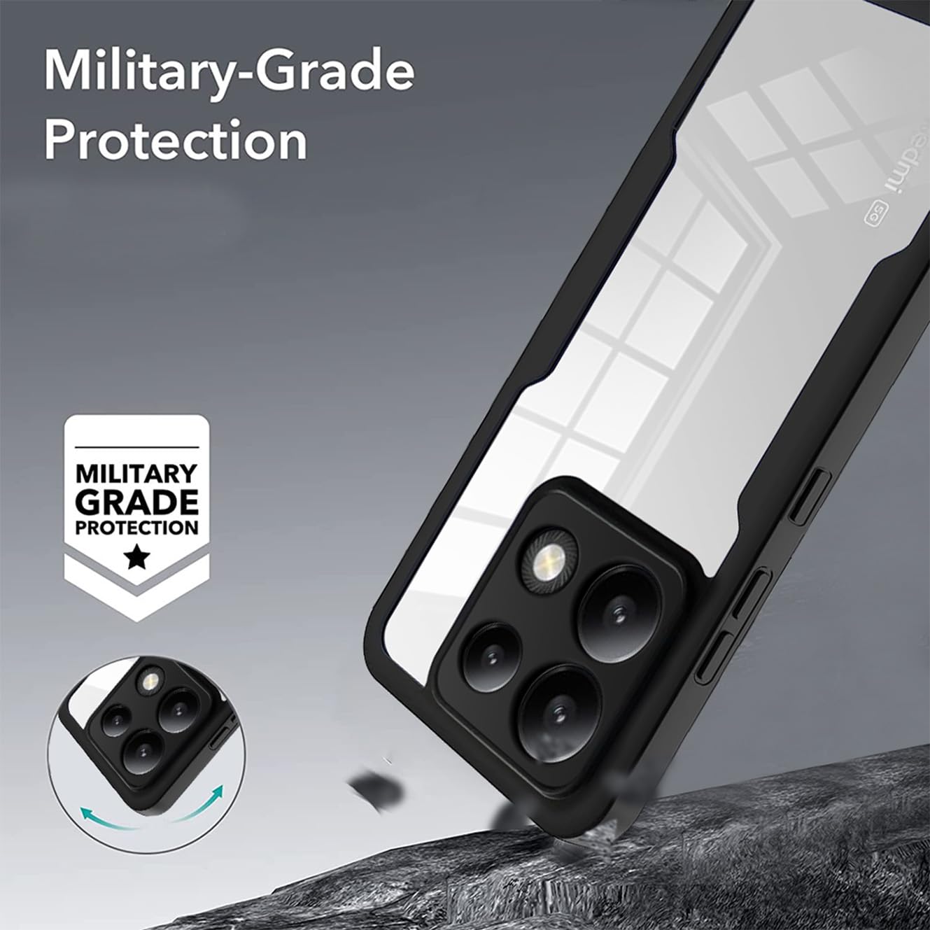 YUECXIN Cover per Xiaomi Redmi Note 13 Pro 4G/Poco M6 Pro 4G Antiurto a 360° con Protezione dello Schermo Integrata + Cover Retro Trasparente Rugged, Custodia Bumper in Silicone TPU, Viola