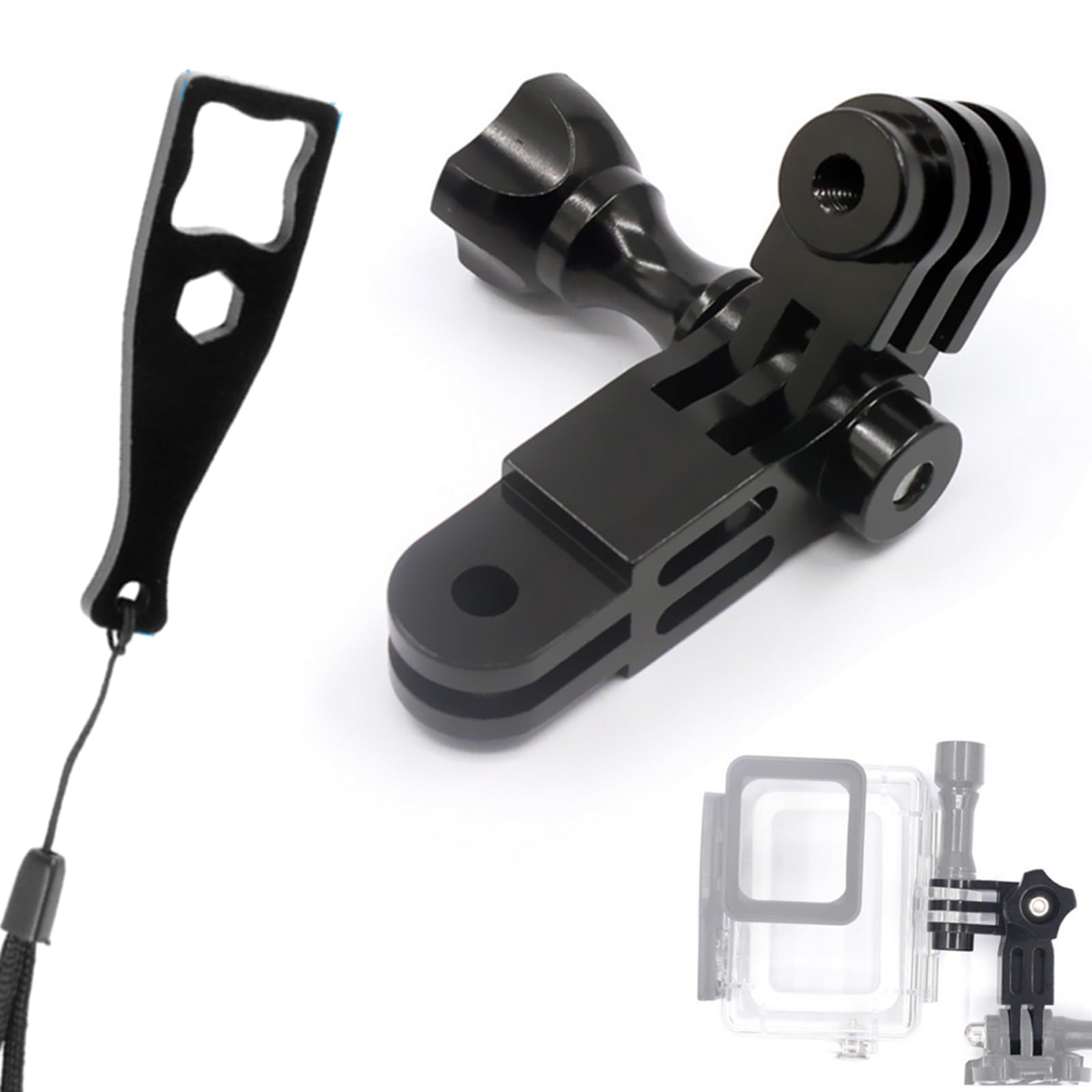 Adjust Arm Straight Joints Mount for Gopro, Aluminum Alloy Same Direction Extension Arm Mount, All Metal 90 Degree Direction Adapter for Hero 13/12/11