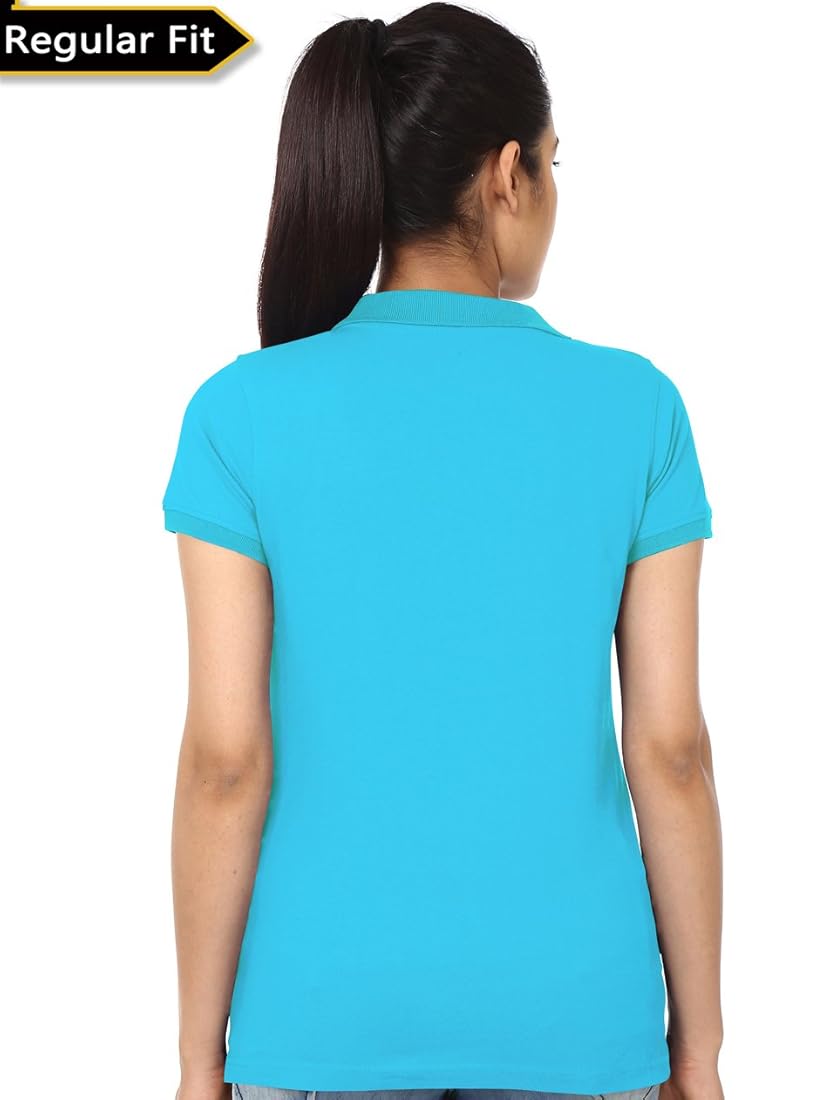 ★AMl PARlS★ 25SS Women's Small Logo Collar T-shirt BFUPL00 Casual 100% Cotton Long Sleeves 2-Tone Collar Polo Top Aqua
