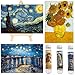 Small Jigsaw Puzzles for Adults Challenging Puzzle Small Puzzles Mini Jigsaw Puzzles for Adults 150 Pieces Starry Night Rhone River Sunflower 6 x 4 Inches,3 Pack,Mini Easel Included